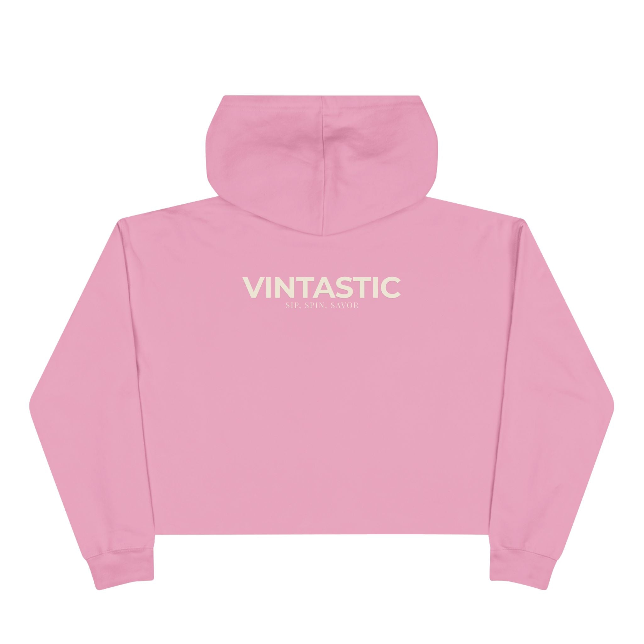 Wine Girl Cropped Hoodie — 'Vintastic' Floral Wine Lover Sweatshirt