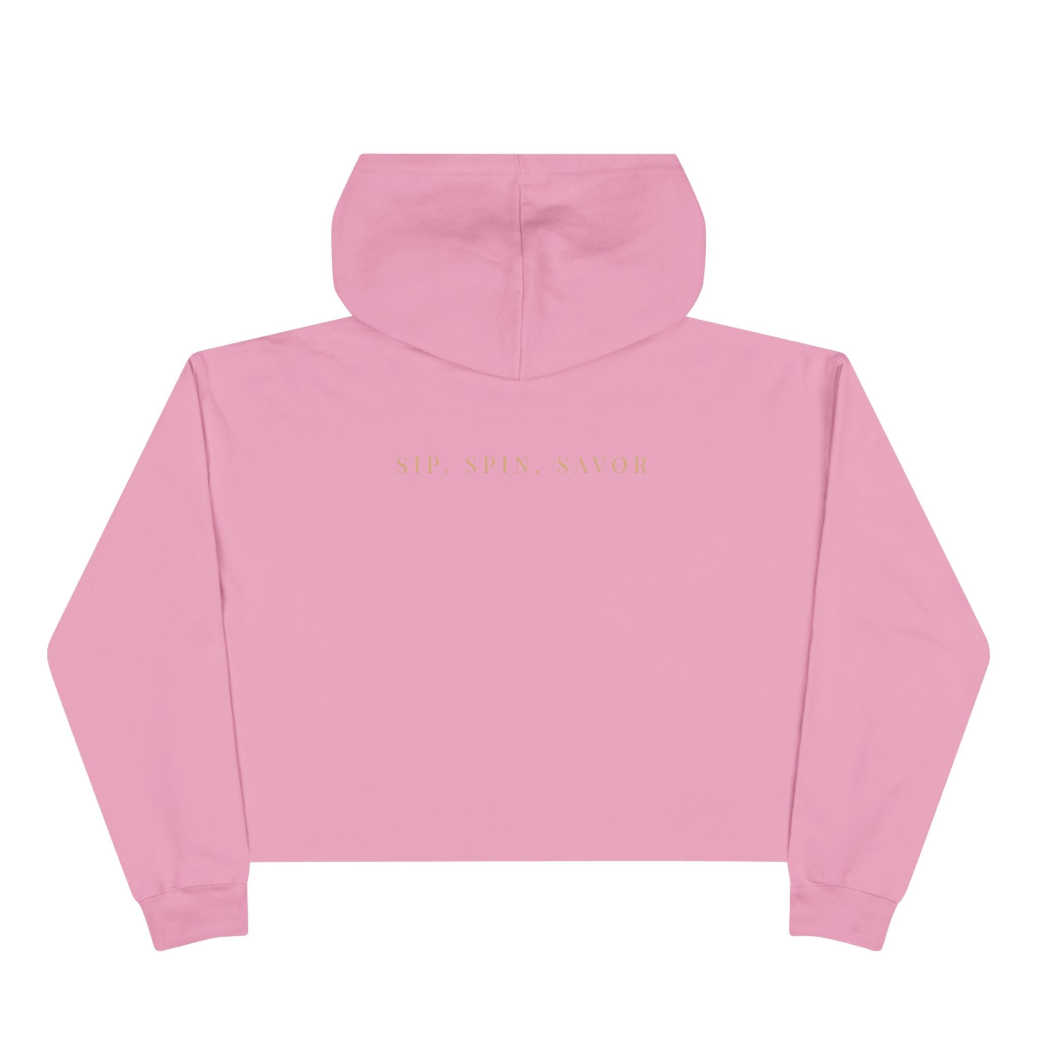 Wine Floral Crop Hoodie — Vintage Rose Wine Graphic Cropped Hoodie