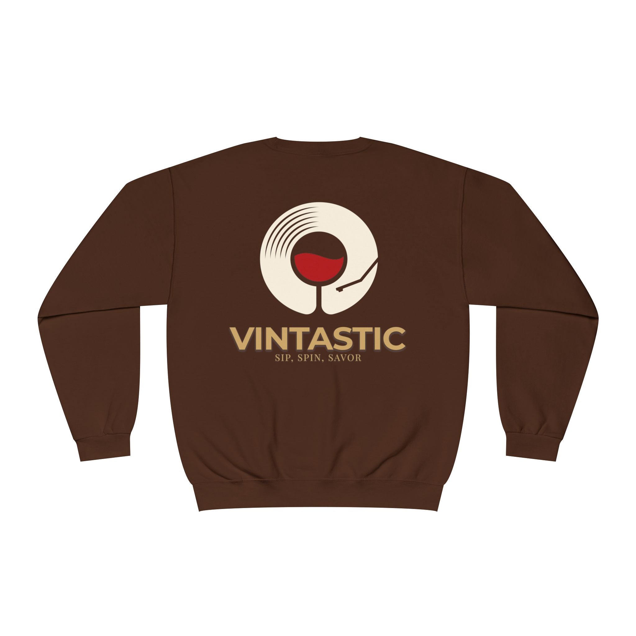 Vintastic Crewneck Sweatshirt — 'Sip Spin Savor' Wine Lover Pullover
