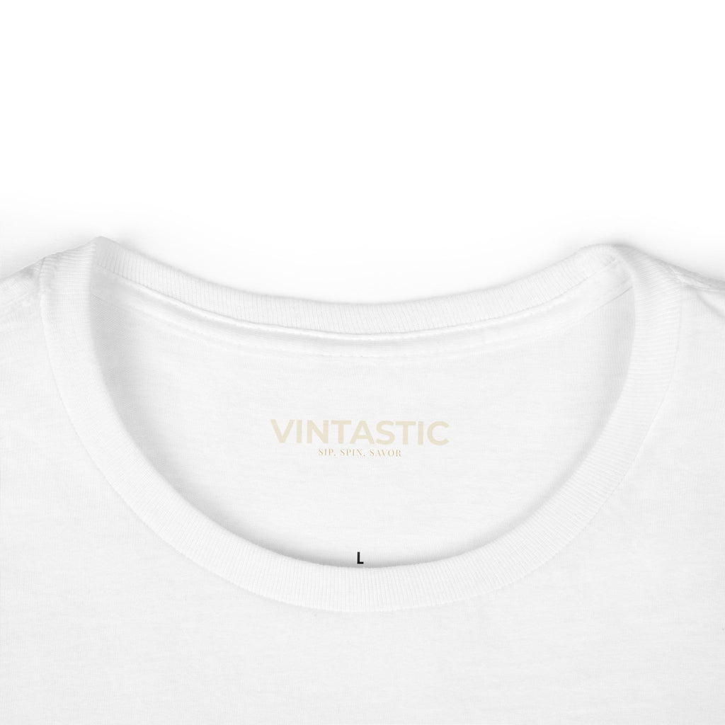 Wine Graphic Tee — Casual Women's White T‑Shirt with Gold 'WINE' Text