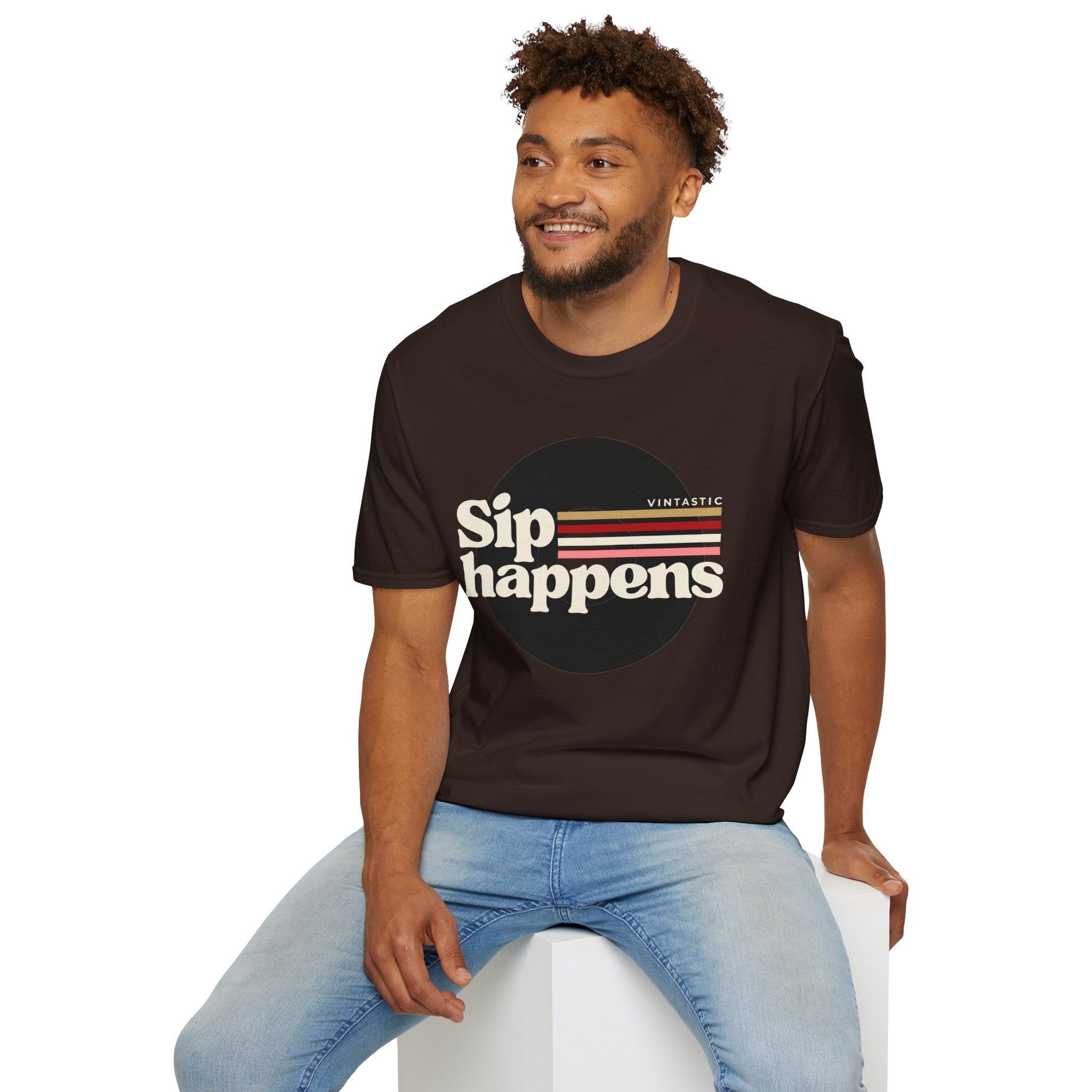 Sip Happens – Vintage Wine Tee (Vintastic™ Wine & Vinyl Collection)