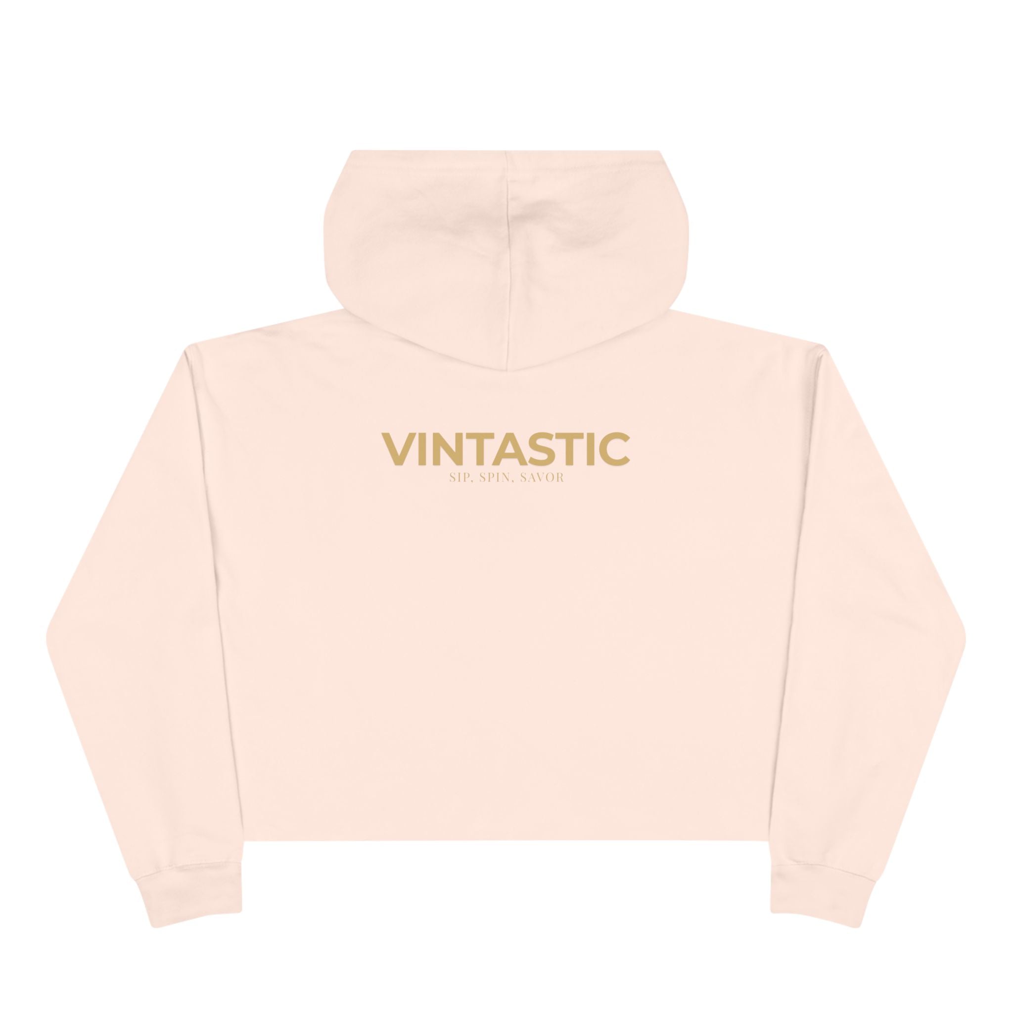 Wine Girl Vintastic Crop Hoodie — White Logo Cropped Pullover
