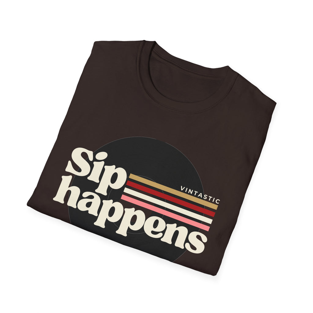 Sip Happens – Vintage Wine Tee (Vintastic™ Wine & Vinyl Collection)