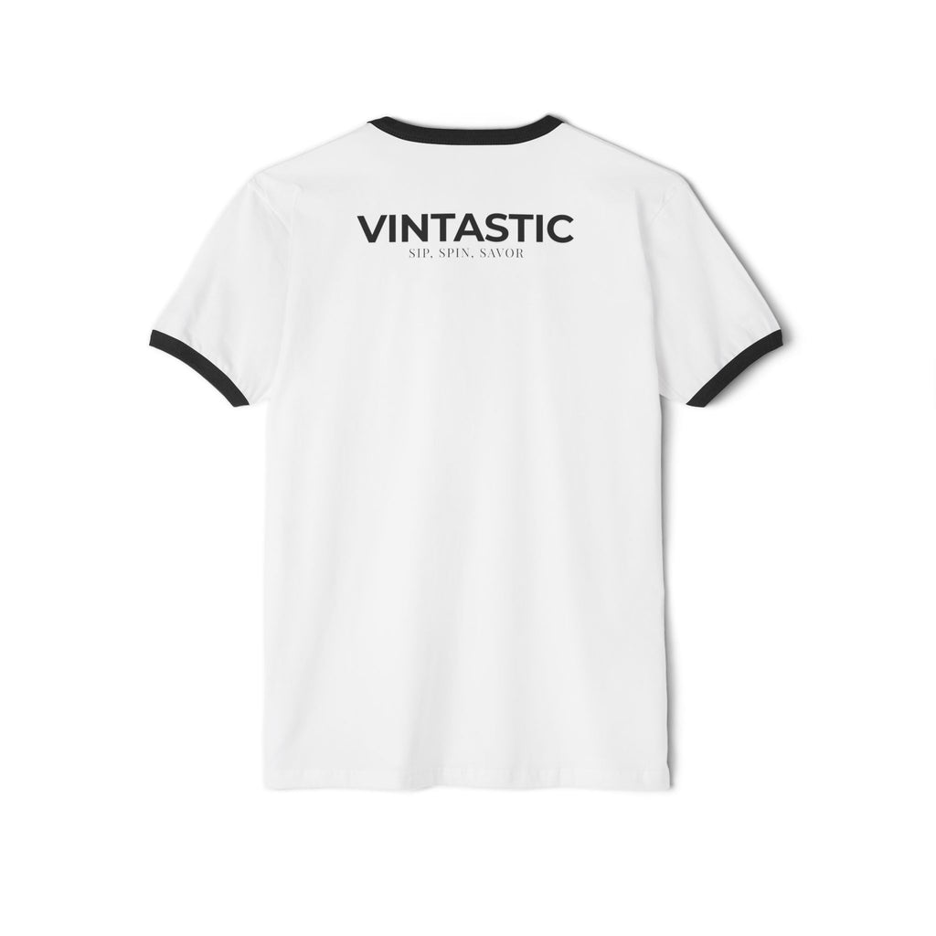 Wine Girl Ringer T-Shirt — Floral Butterfly Retro Vibe