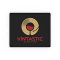 Vintastic Mouse Pad — Retro Vinyl Wine Logo, 'Sip, Spin, Savor' Desk Mat