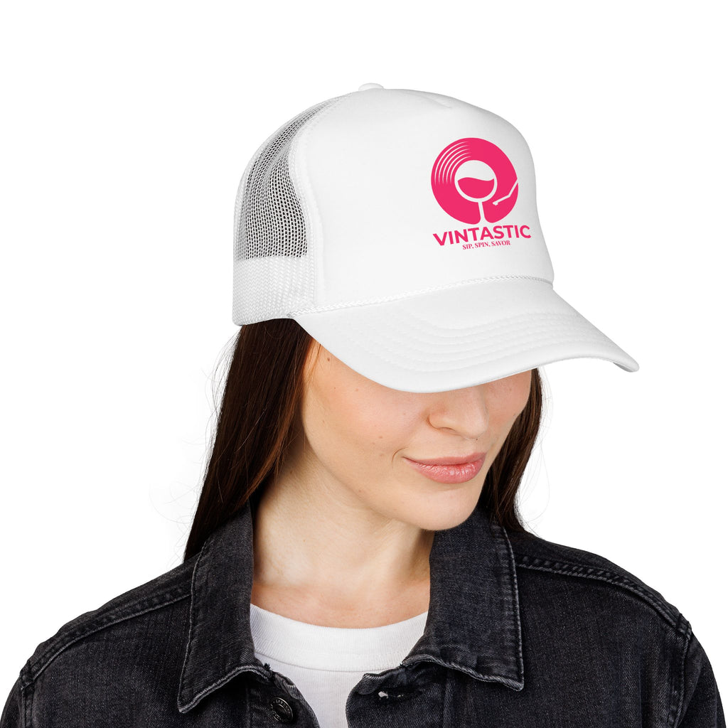 Vintastic Trucker Hat — Retro Wine Logo Foam Cap