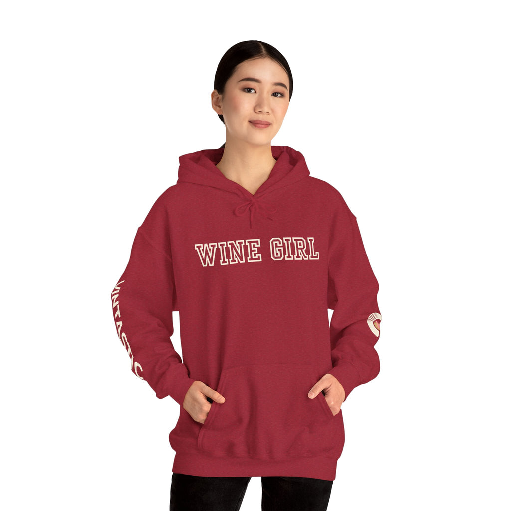 Vintastic Wine Girl Hoodie – Black Unisex Oversized Sweatshirt | Wine Lover Gift