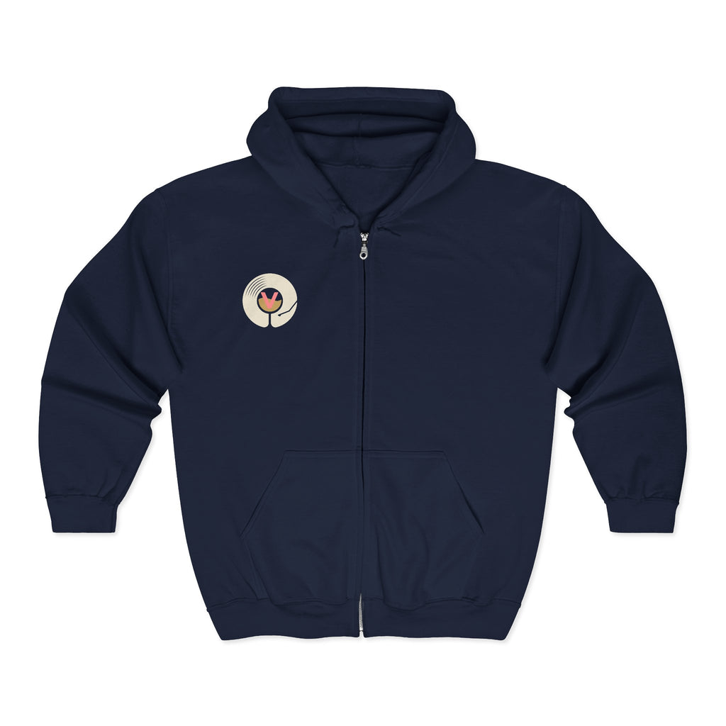 Vintastic Unisex Full Zip Hooded Sweatshirt Pinked