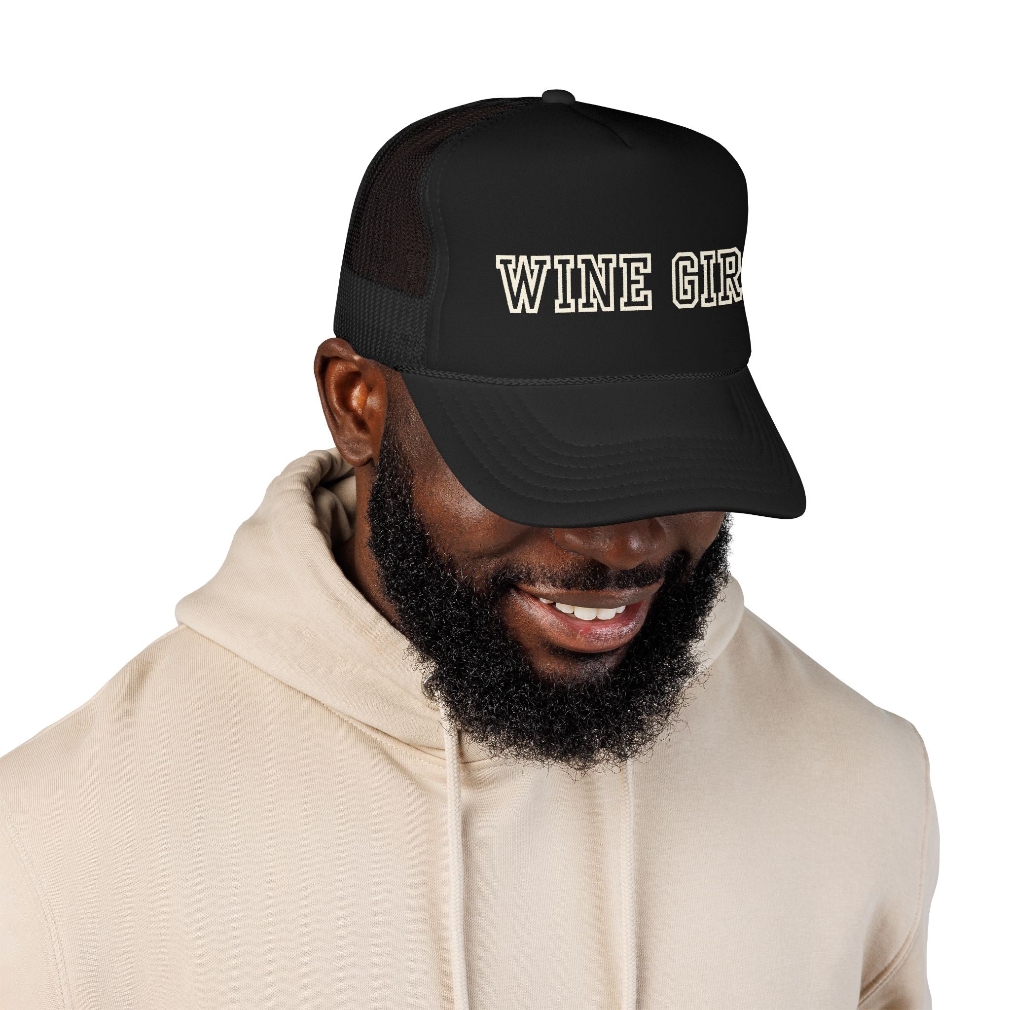 Wine Girl Trucker Cap -by  Vintastic Designs