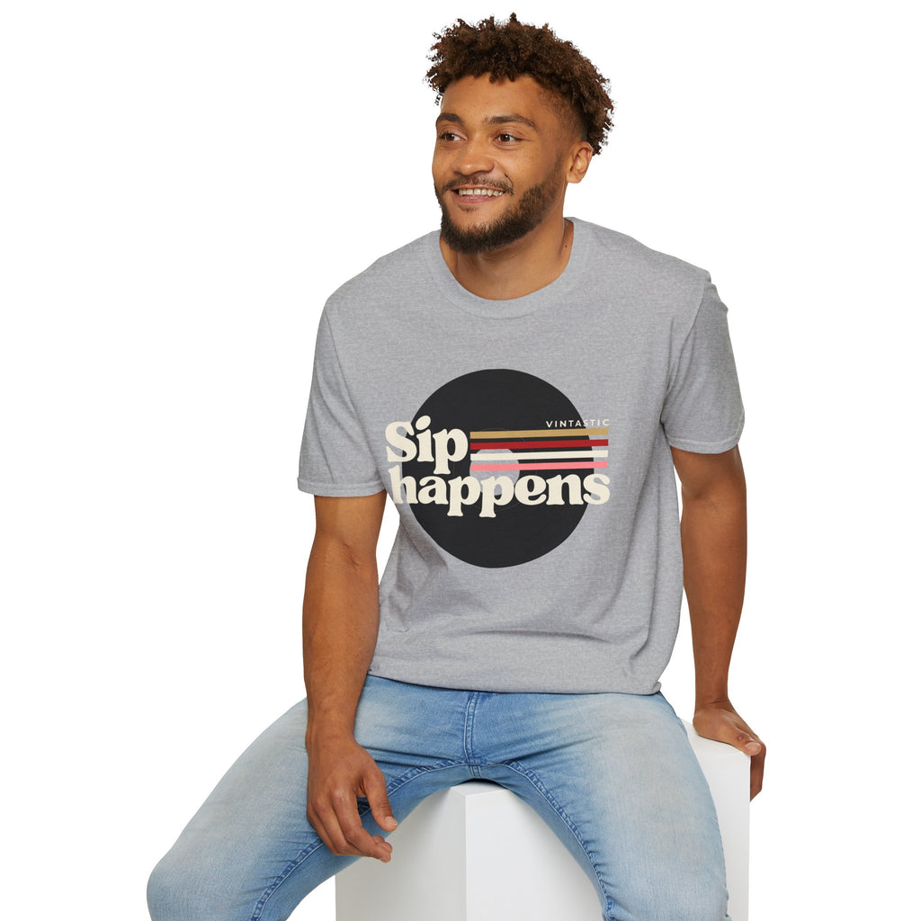 Sip Happens – Vintage Wine Tee (Vintastic™ Wine & Vinyl Collection)