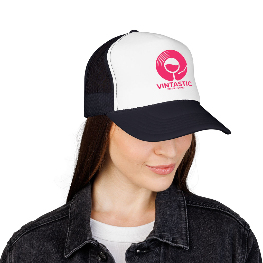 Vintastic Trucker Hat — Retro Wine Logo Foam Cap