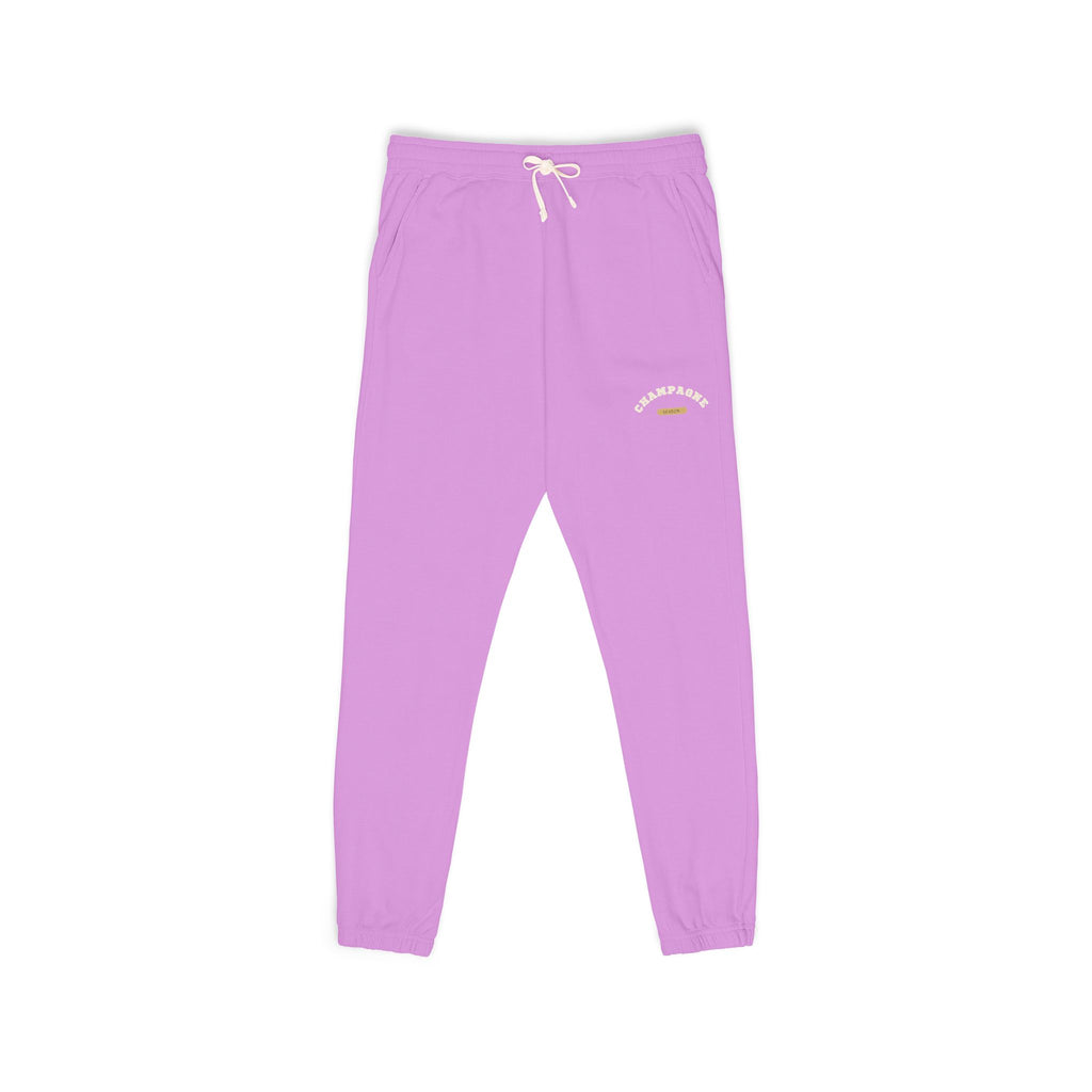 Cozy Champagne Season Sweatpants — Garment-Dyed Fleece Joggers with 'Canyon Club' Logo