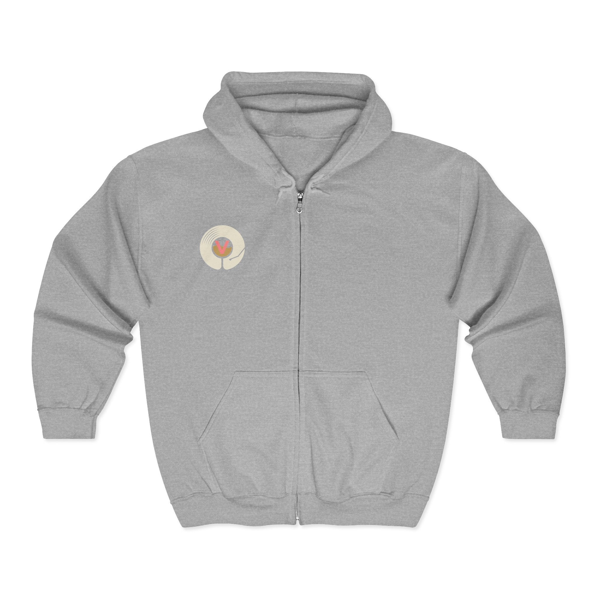 Vintastic Unisex Full Zip Hooded Sweatshirt Pinked
