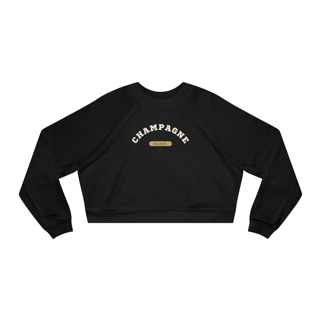 Cropped Pullover — "Champagne Vintastic" Retro Wine Graphic