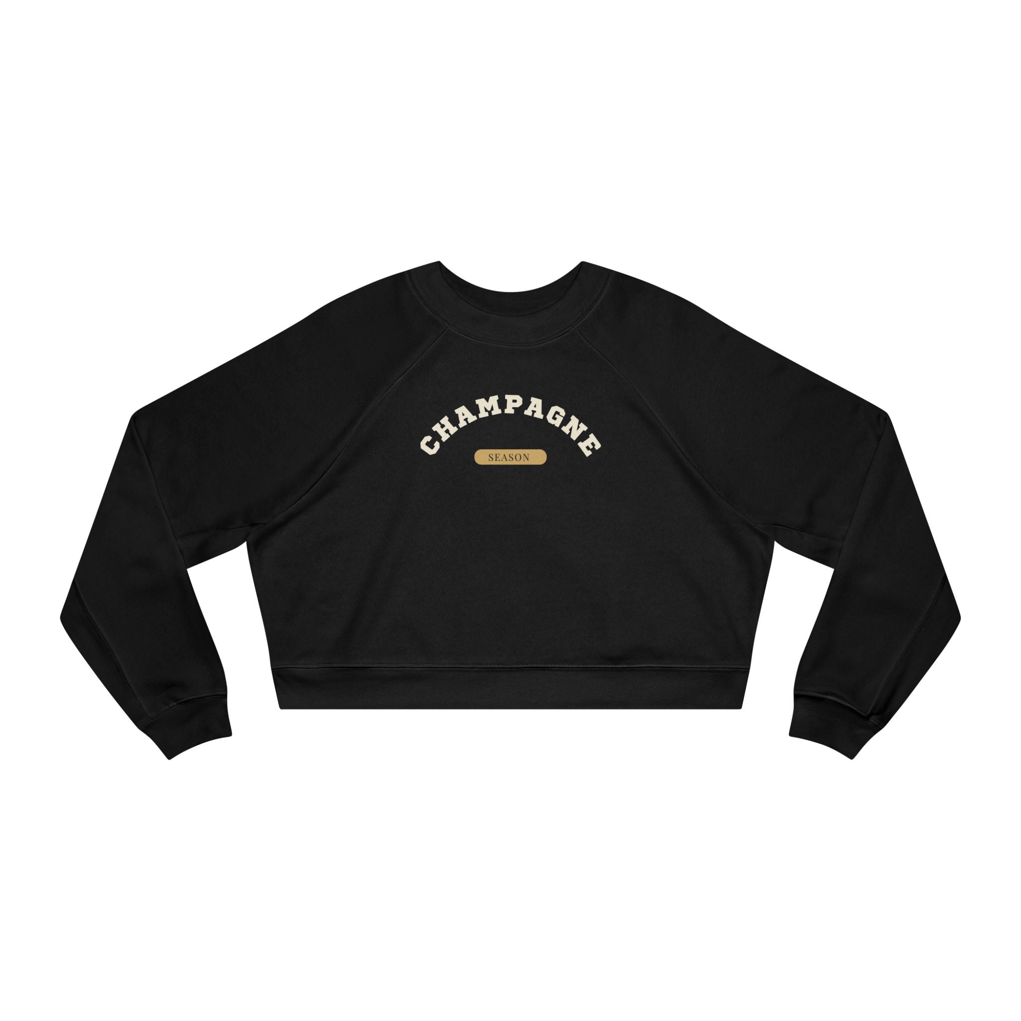 Cropped Pullover — "Champagne Vintastic" Retro Wine Graphic