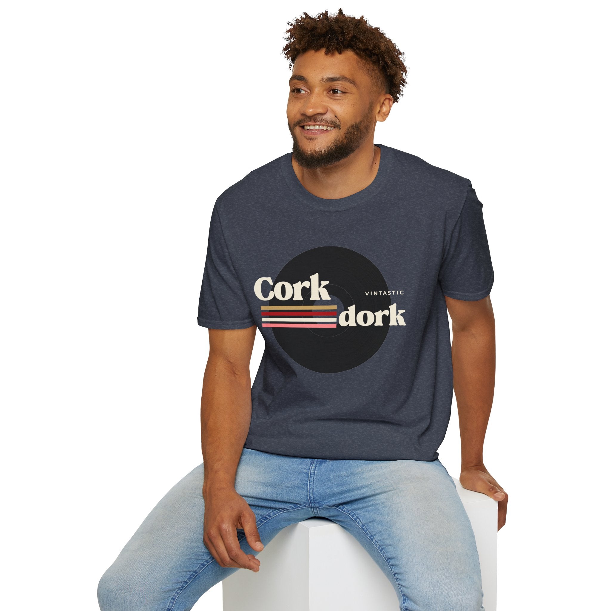Cork Dork – Retro Wine Tee (Vintastic™ Wine & Vinyl Collection)