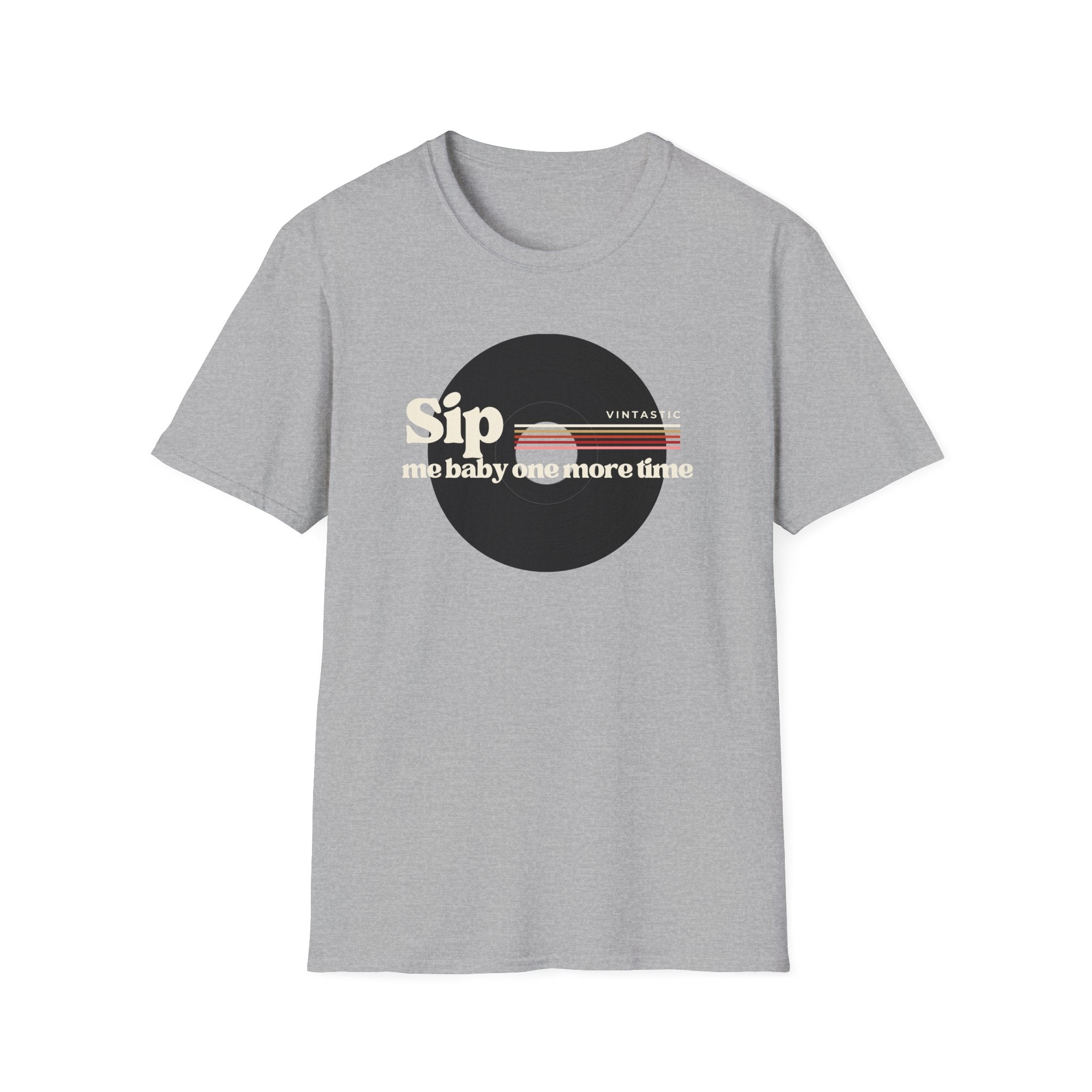 Sip Me Baby One More Time Tee – Retro Vinyl Wine Girl Style