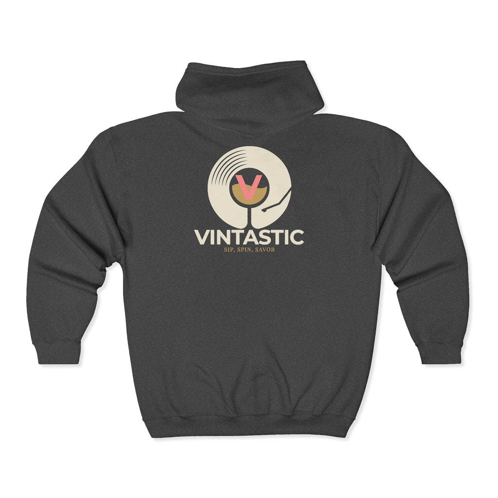 Vintastic Unisex Full Zip Hooded Sweatshirt Pinked