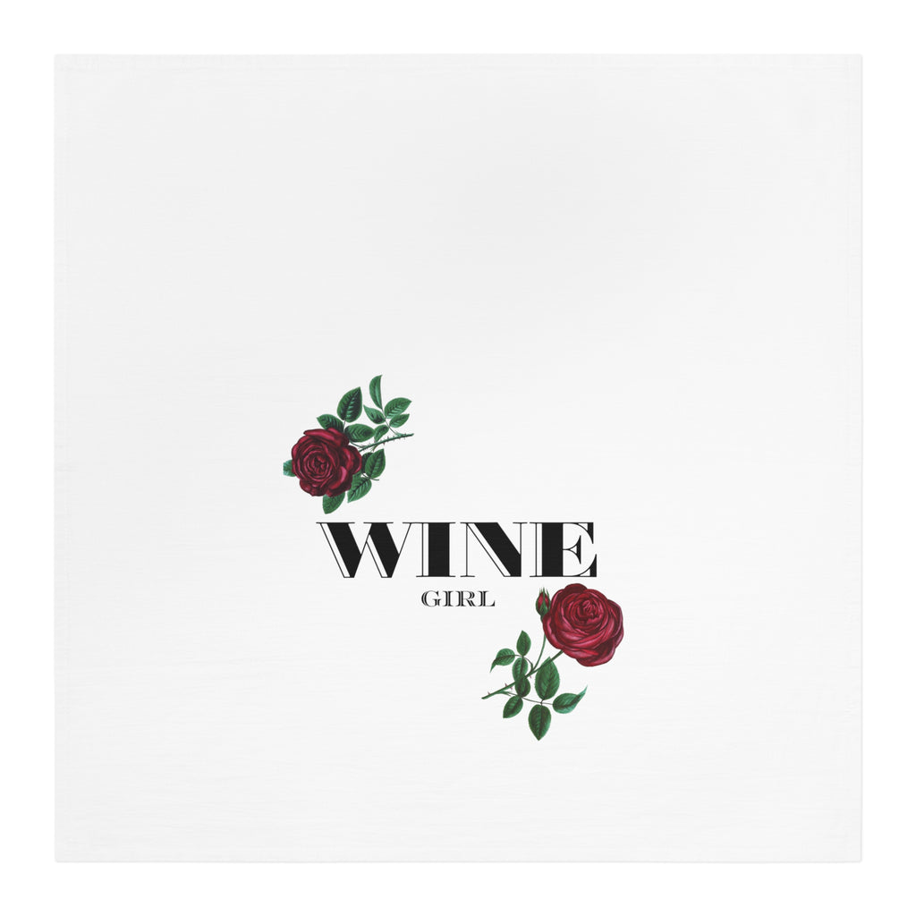 Wine Girl Rose Floral Kitchen Towel