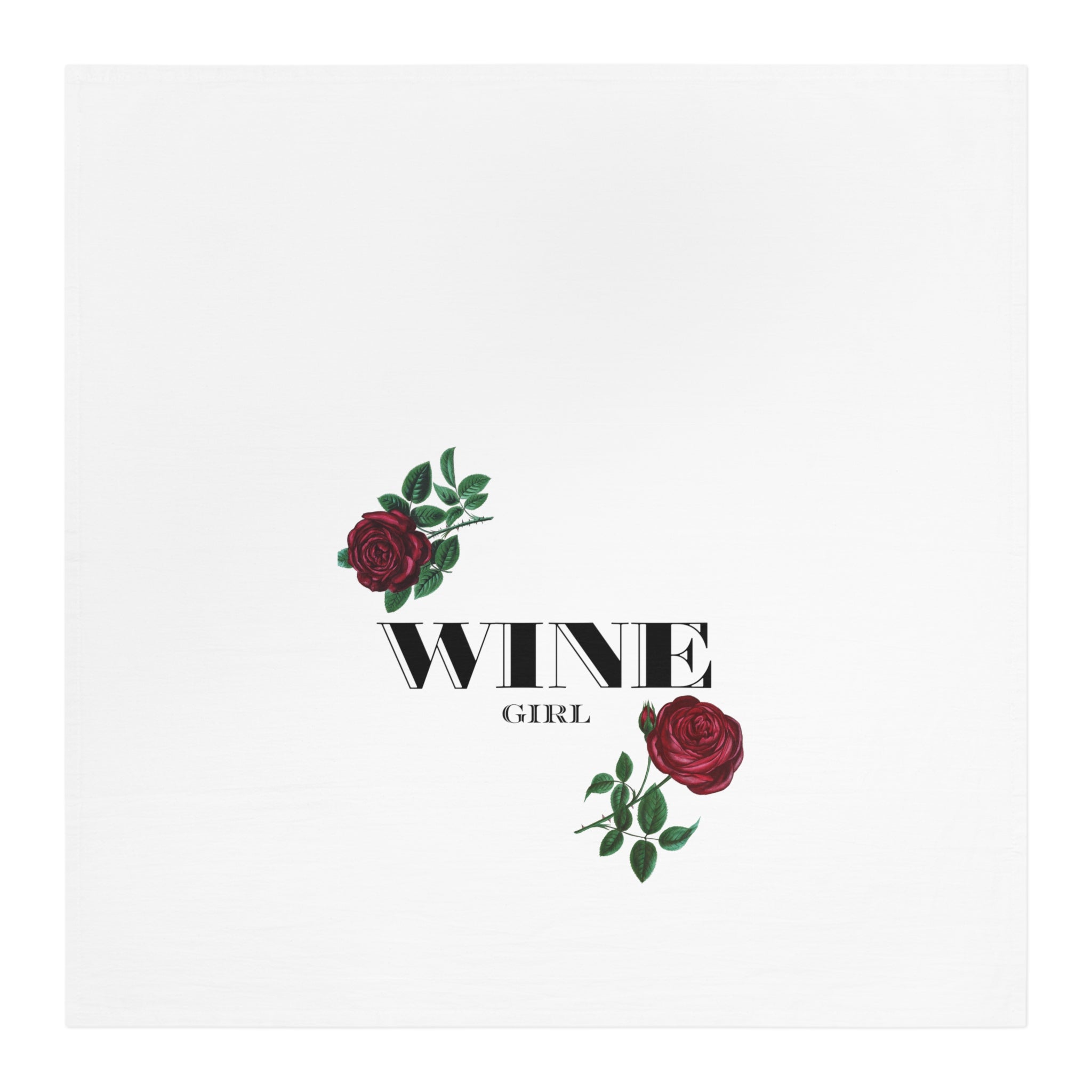 Wine Girl Rose Floral Kitchen Towel