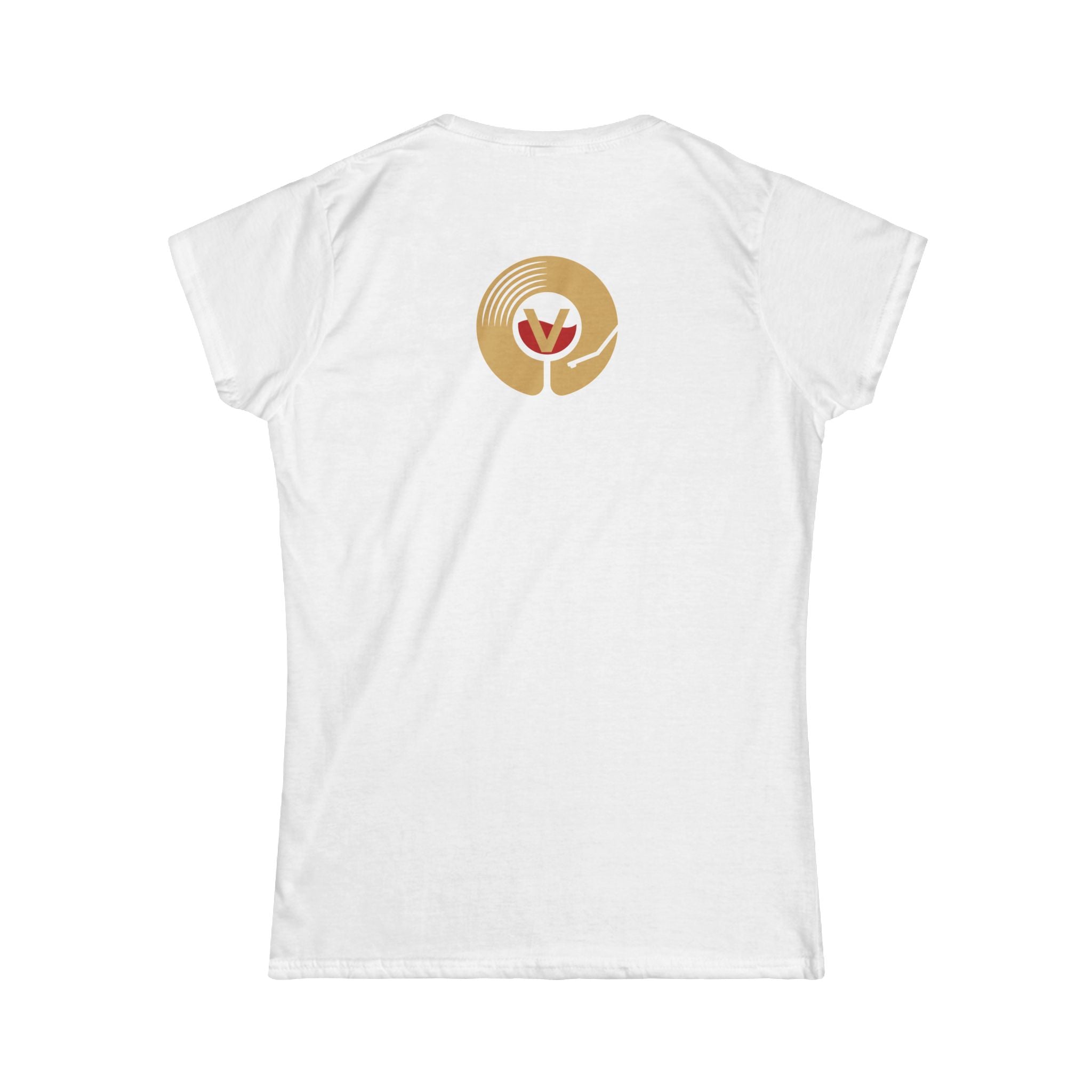 Wine Graphic Tee — Casual Women's White T‑Shirt with Gold 'WINE' Text