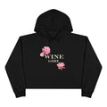 Wine Girl Cropped Hoodie — 'Vintastic' Floral Wine Lover Sweatshirt