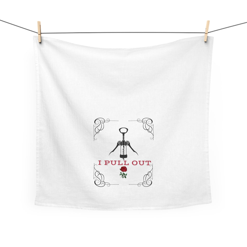 Funny Wine-Themed Tea Towel - "I Pull Out" Kitchen Decor