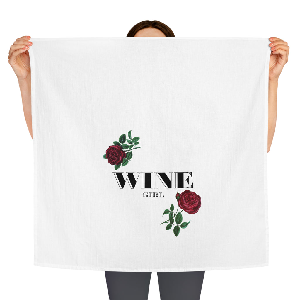 Wine Girl Rose Floral Kitchen Towel