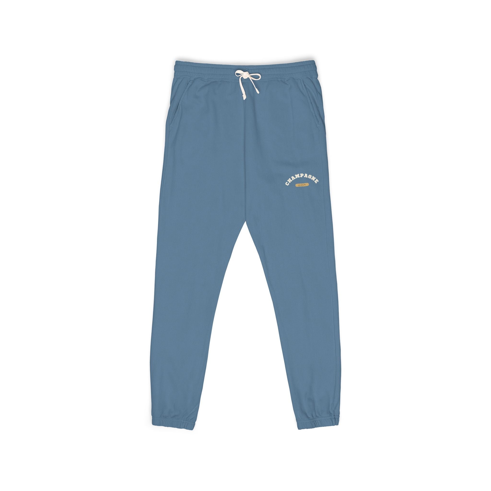 Cozy Champagne Season Sweatpants — Garment-Dyed Fleece Joggers with 'Canyon Club' Logo