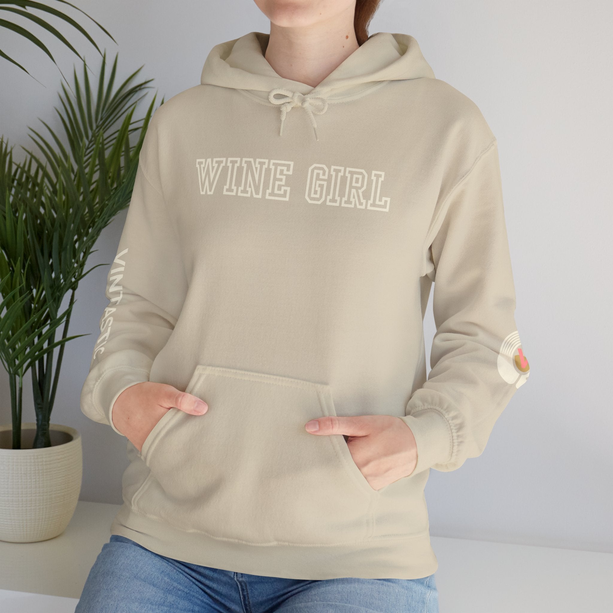 Vintastic Wine Girl Hoodie – Black Unisex Oversized Sweatshirt | Wine Lover Gift