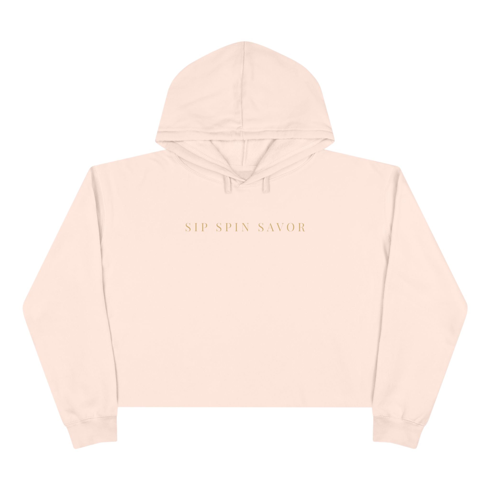 Vintastic Wine Crop Hoodie — Retro Vinyl Wine Logo Cropped Sweatshirt