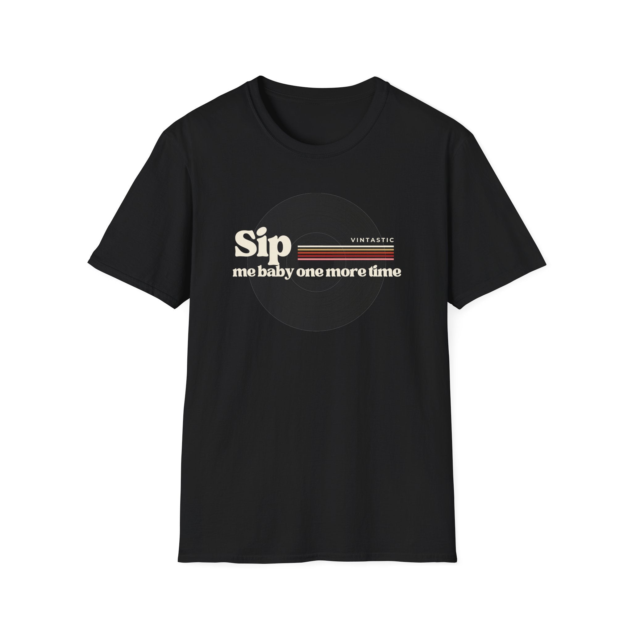 Sip Me Baby One More Time Tee – Retro Vinyl Wine Girl Style