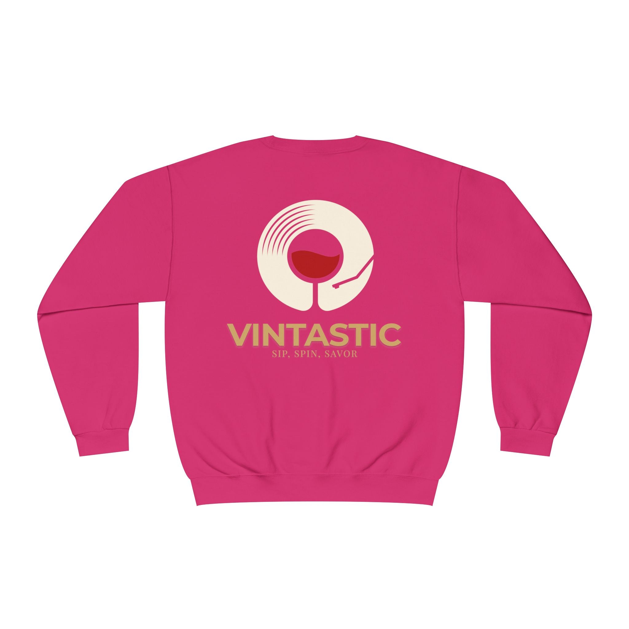 Vintastic Crewneck Sweatshirt — 'Sip Spin Savor' Wine Lover Pullover