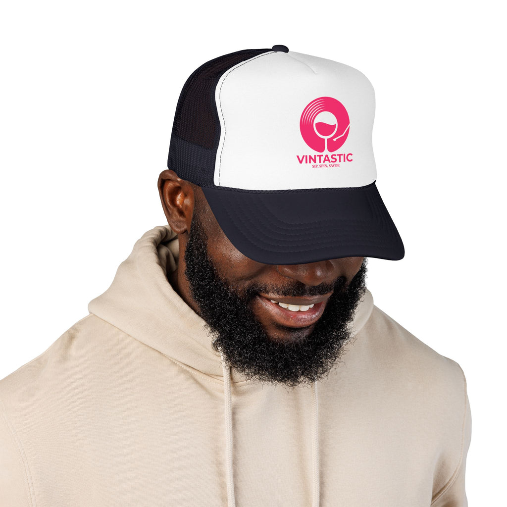 Vintastic Trucker Hat — Retro Wine Logo Foam Cap